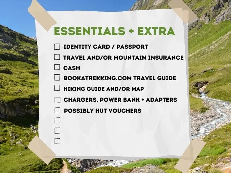 Nødvendige ting for hytte-til-hytte-tur